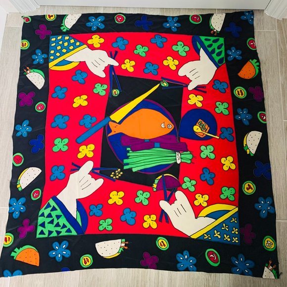 Scarf with Cats and sushi - Picture 1 of 5